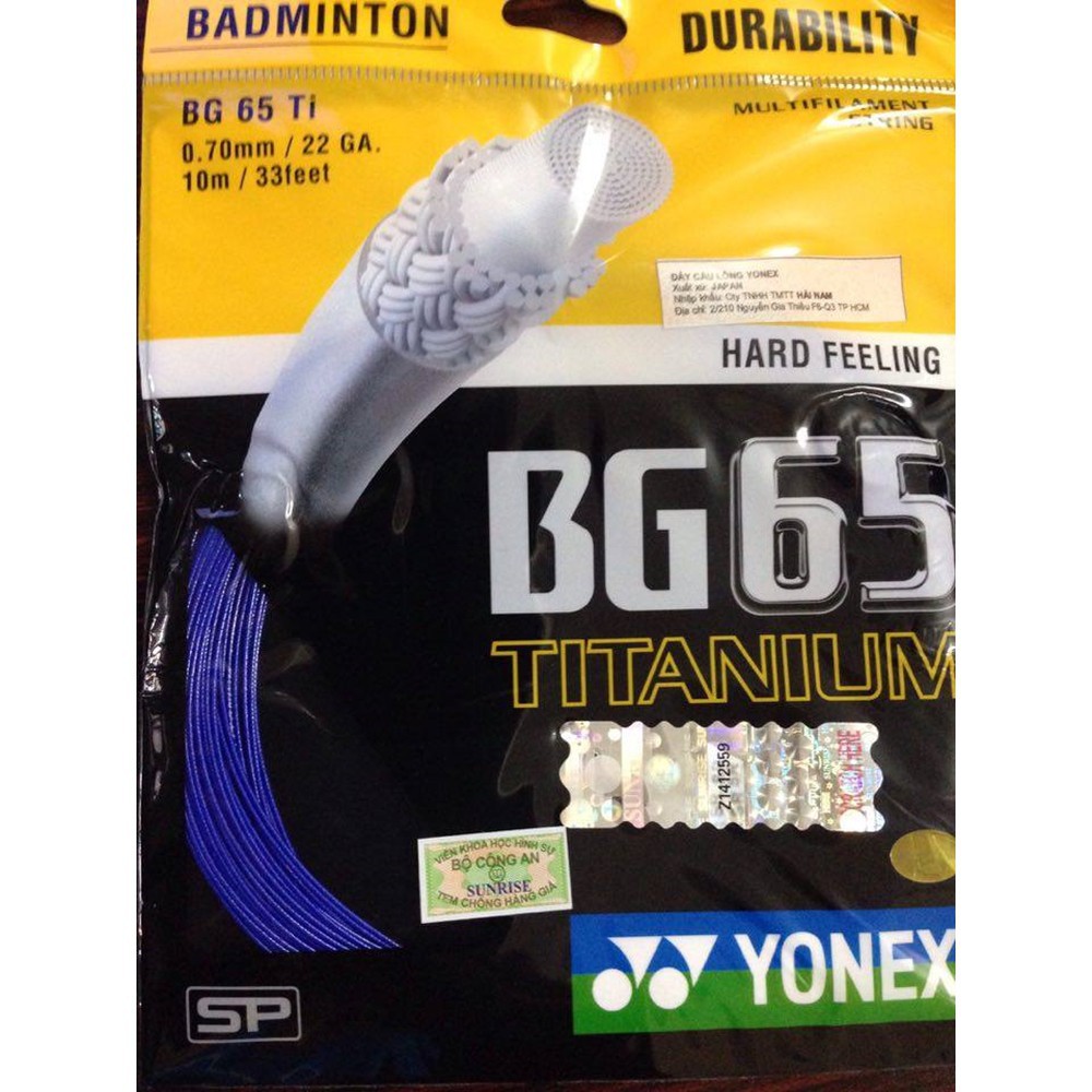 DÂY CƯỚC CĂNG VỢT YONEX BG 65 TITANIUM 3 TEM CHÍNH HÃNG- Nhà phân phối chính hãng- Sport Huế