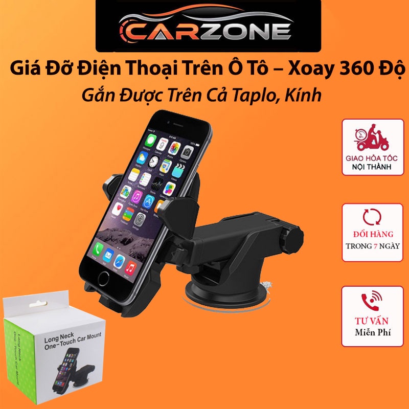 Giá Đỡ Điện Thoại Trên Ô Tô – Xoay 360 Độ - Gắn Được Trên Cả Taplo, Kính Và Khe Cửa Gió Điều Hòa VER 1 CARZONE,TOP