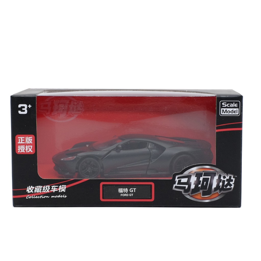 Yufeng RMZ FORD GT Cool Black Edition Xe thể thao được ủy quyền Mô hình xe hợp kim 1: 36 Kéo lại Cửa mở Bé trai Trẻ em Đồ chơi hợp kim Trang trí xe hơi Bộ sưu tập mô hình ô tô