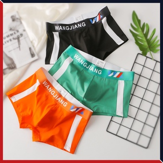 Quần sịp đùi nam cotton cao cấp Wangjiang sọc co giãn mềm mịn quần xì nam boxer thấm hút WJ02 Vuaboxer