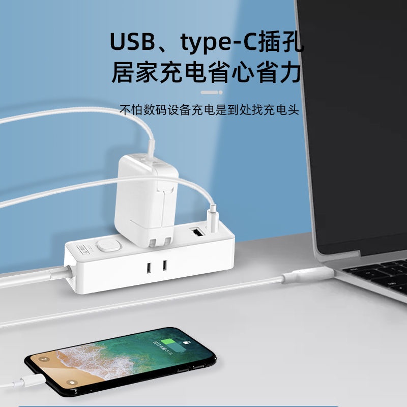 Ổ Cắm Điện 2 Lỗ Mini Đa Năng Dài 2m