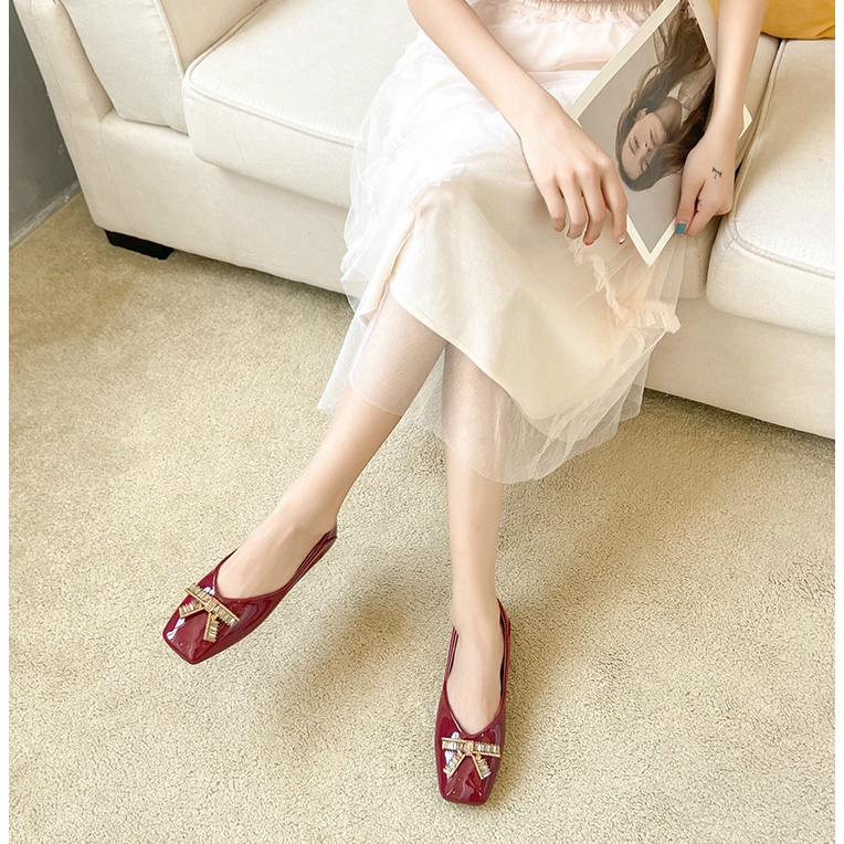 Giày Búp Bê Đính Đá Thời Trang Dành Cho Nữ Size 35-43