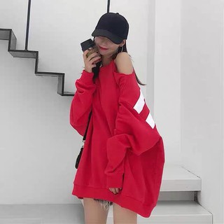 [ HÀNG SẴN ] Áo sweater khoét vai đỏ