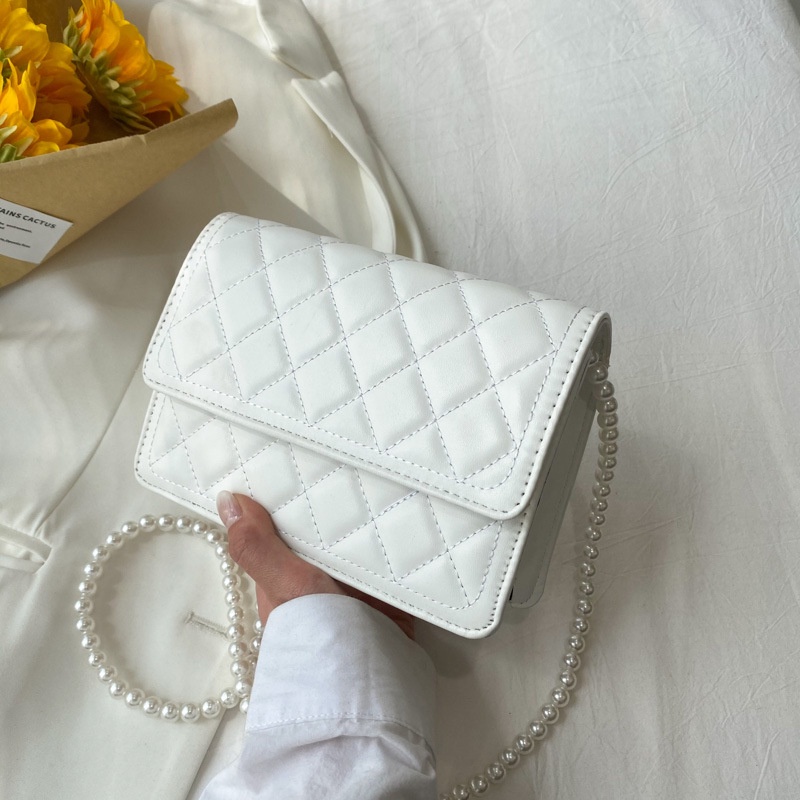 Túi Đeo Vai/Xách Tay Đính Ngọc Trai Nhỏ Xinh Phối Dây Xích Đeo Vai Thời Trang Mùa Hè Năm 2021 FF4012