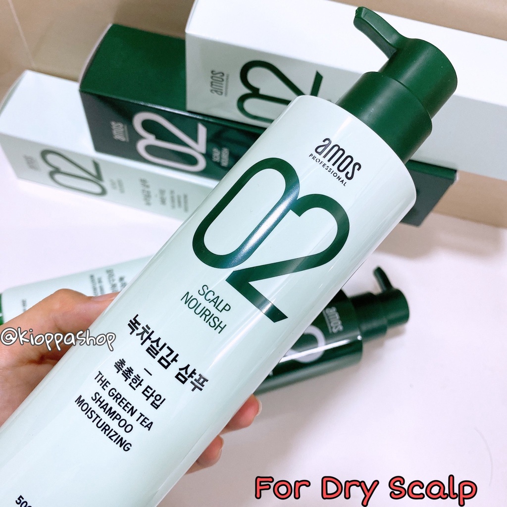 Dầu Gội & Xả Chống Rụng Và Kích Thích Mọc Tóc Trà Xanh Amos Professional 02 Scalp Nourish The Green Tea