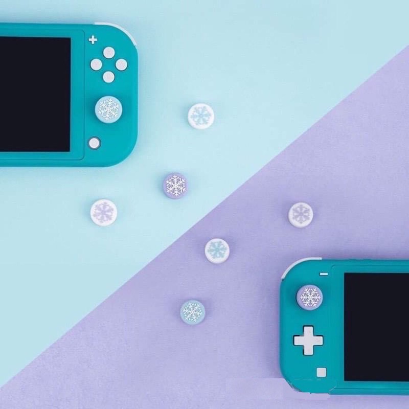 Bộ 4 núm bọc analog hình Bông Tuyết thương hiệu cao cấp Geekshare cho Joy-Con - Nintendo Switch và Nintendo Switch Lite