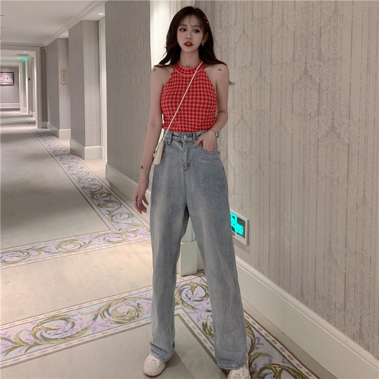 Áo kiểu ZHELIHANGFEI cổ yếm không tay ôm dáng vừa vặn phong cách Pháp thời trang mùa hè dành cho nữ