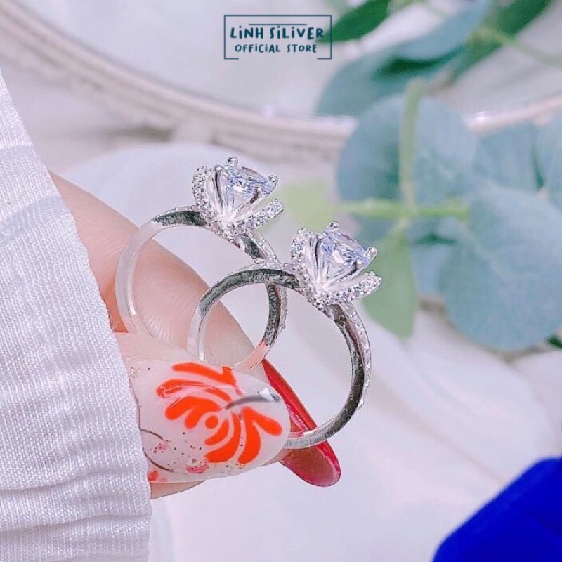 Nhẫn nữ đá cao cực xinh bạc ta - hàng phớt xi đẹp