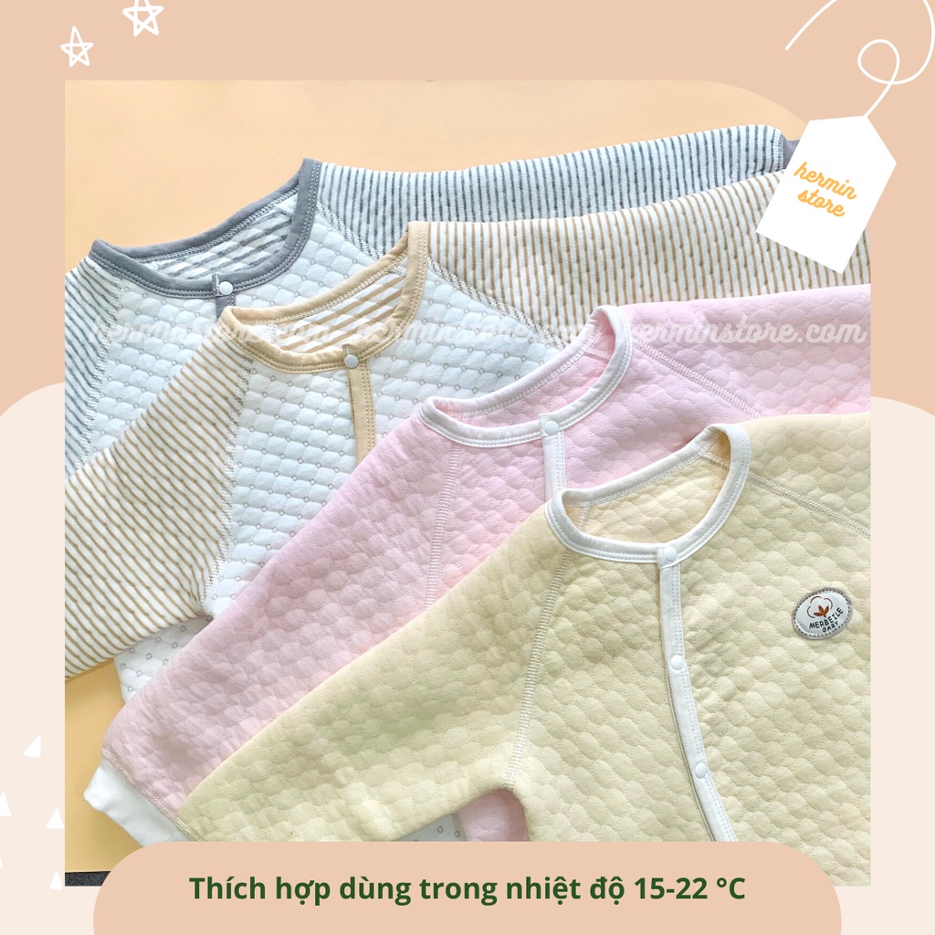 Túi ngủ cho bé mùa đông trần bông cotton sợi tre cao cấp - túi ngủ mùa đông siêu ấm và mềm mại