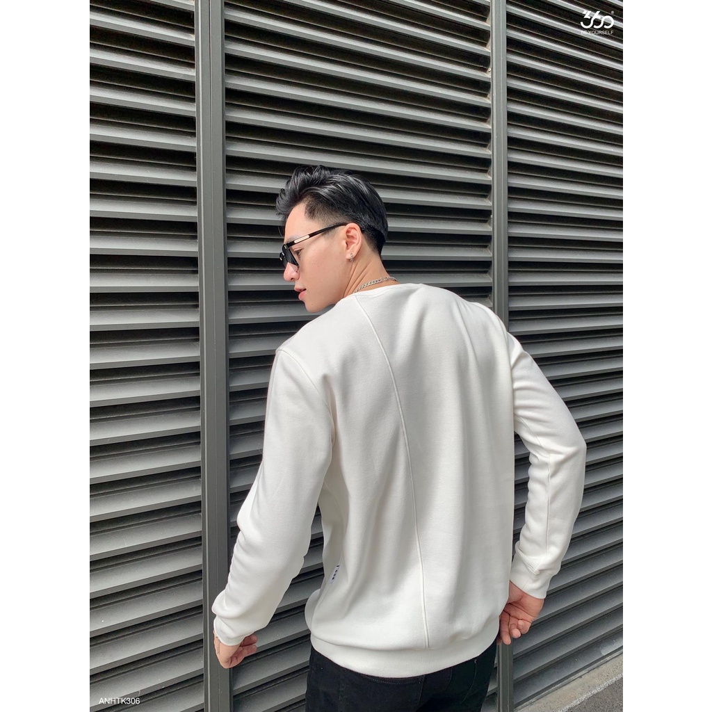 Áo thun nam dài tay cổ tròn thương hiệu thời trang nam 360Boutique áo thun basic chất liệu lascote cao cấp - ANHTK306