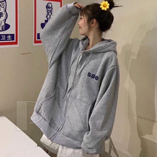 Áo khoá SEE vòng tròn chữ xanh