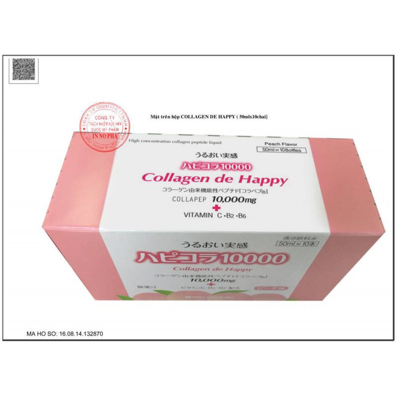 Collagen Nước Giúp Da Sáng Hồng,Mịn Màng Tươi Trẻ, Giảm Nám,Chắc Khỏe Xương Collagen De Happy 10.000mg