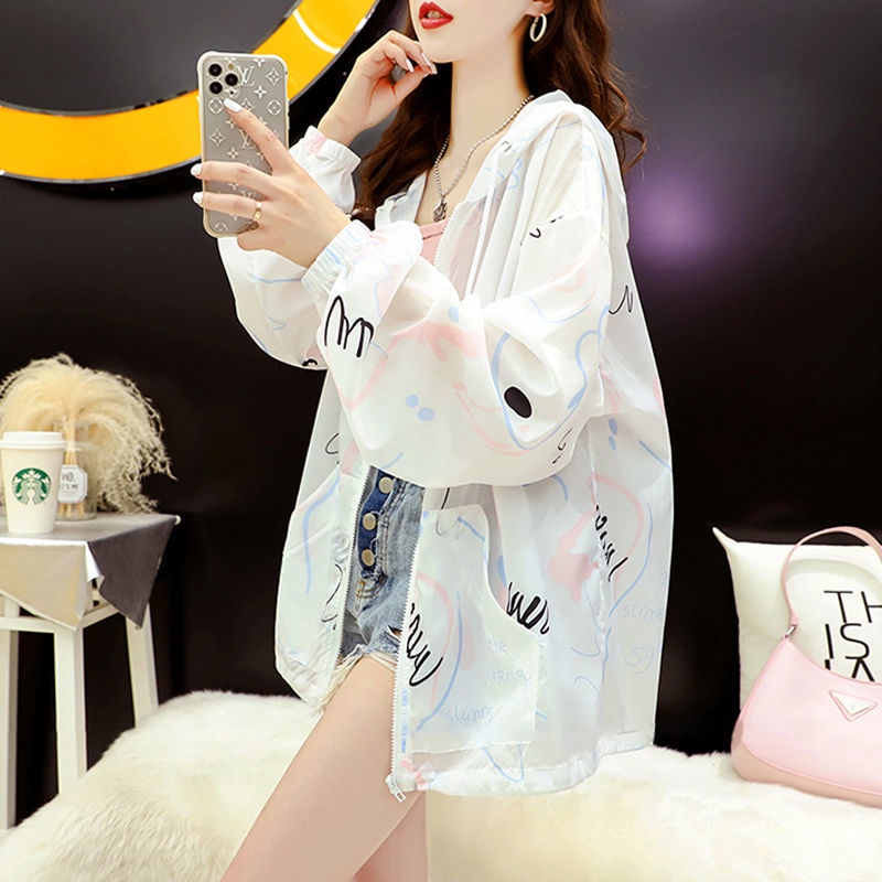Áo Khoác Chống Nắng Mỏng Nhẹ Có Khóa Kéo Dáng Rộng Dễ Phối Đồ Thời Trang Mùa Hè Cho Nữ