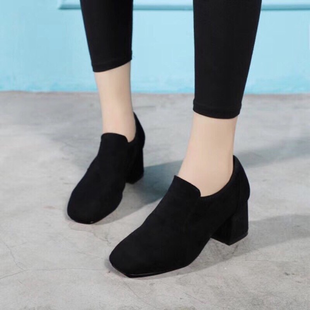 Boot da lộn trơn cổ ngắn