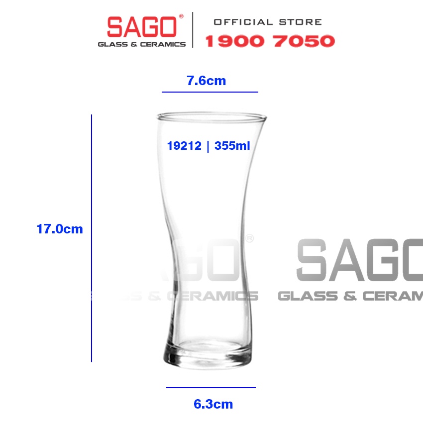 Ly Thủy Tinh Ocean sala Long Drink 355ml | B13412 , Nhập Khẩu Thái Lan