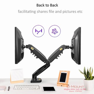 Giá treo màn hình kép NB F160 17-27 inch, tải trọng 9kg mỗi bên, mẫu mới nhất