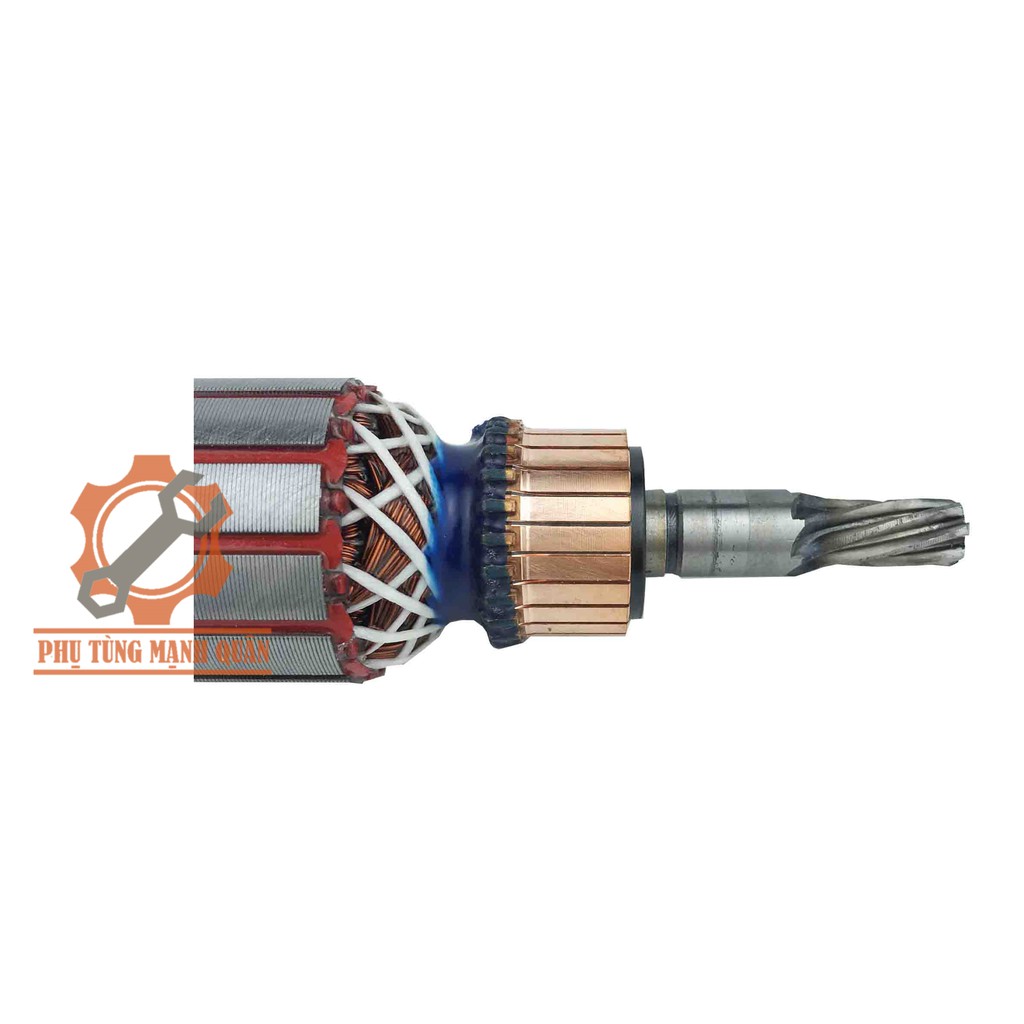 rotor/ruột máy tời than 7 răng tặng kèm đôi than cao cấp