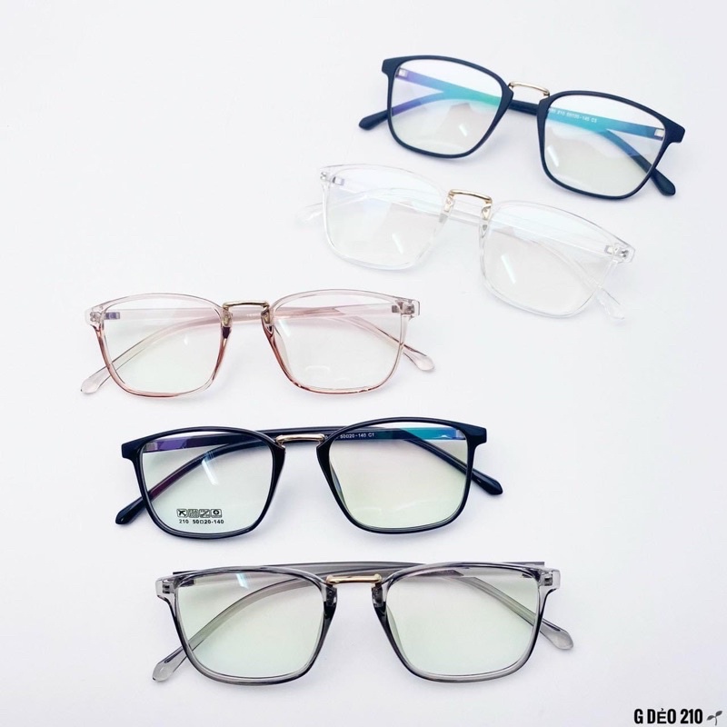 Gọng kính dáng vuông bo góc nhựa dẻo thời trang nam nữ nhận lắp cận Cloudy Eyewear 210