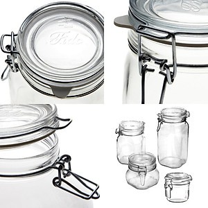 Hũ thủy tinh nắp cài kim loại 1000ml | HTQ01-1000 --  hũ kẹp 1 lít