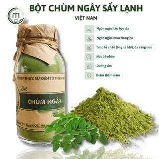 Bột chùm ngây sấy lạnh hữu cơ nguyên chất MỘC - ngăn ngừa mụn, tăng cường dưỡng chất nuôi da khỏe mạnh chai 100/200ml
