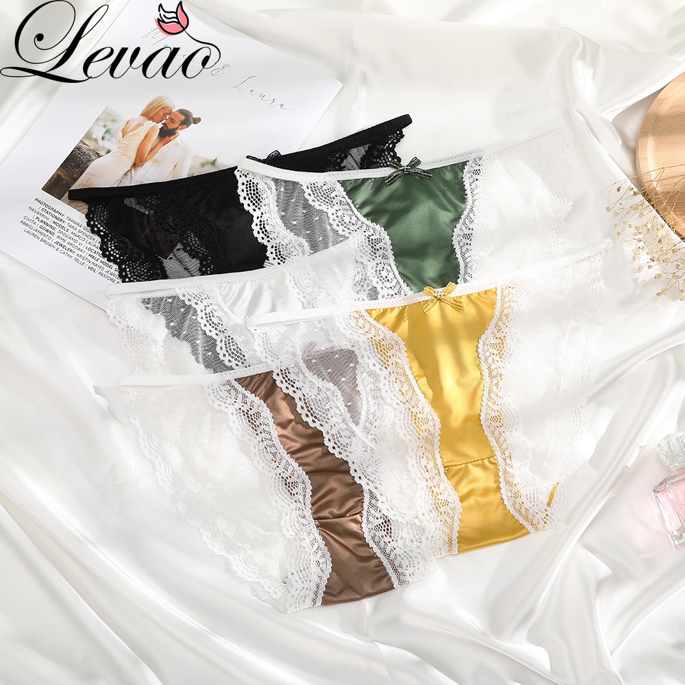 Quần Lót LEVAO Phối Ren Xuyên Thấu Gợi Cảm Dành Cho Bạn Nữ