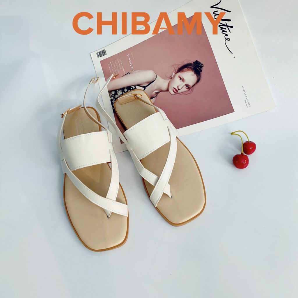 Dép Sandal xỏ ngón LA MÃ quai chéo đế bệt dẻo, chất da mềm