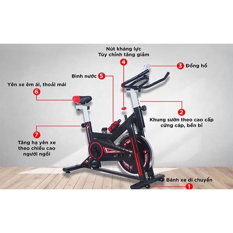 Xe Đạp Thể Dục Đa Năng Tại Nhà, Xe Đạp Tập Thể Dục Hợp Kim An Toàn Cho Người Sử Dụng HP 17