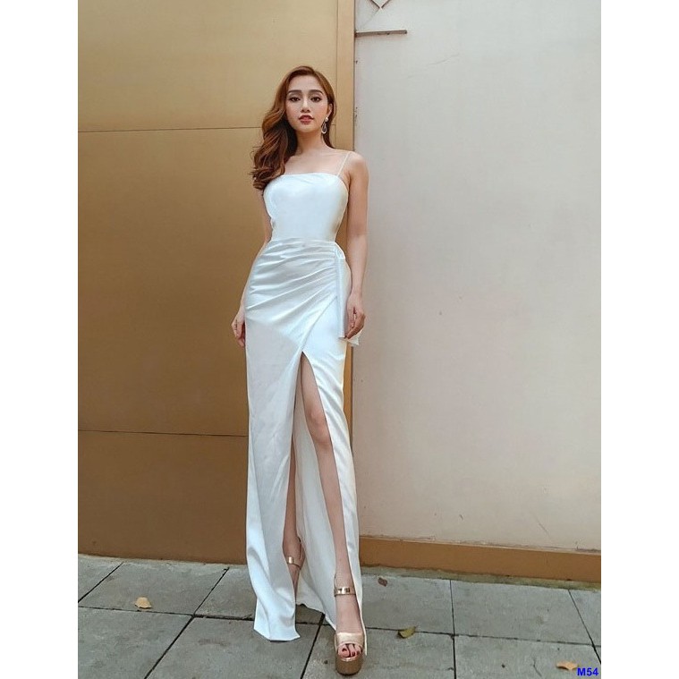 Đầm Dạ Hội Hai Dây Phối Nơ Sang Trọng