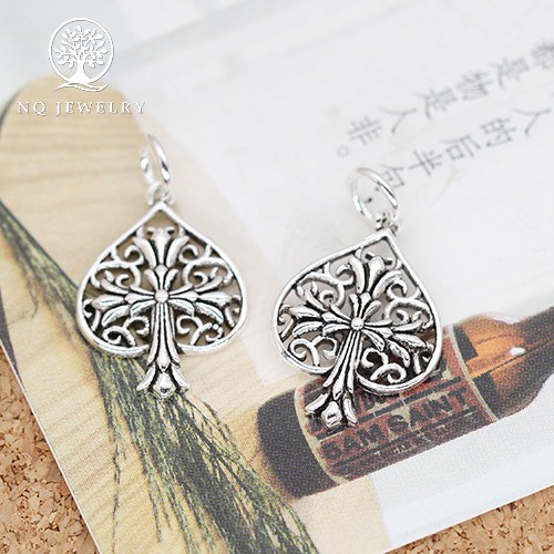 Mặt dây chuyền bạc hình con bích treo - NQ Jewelry