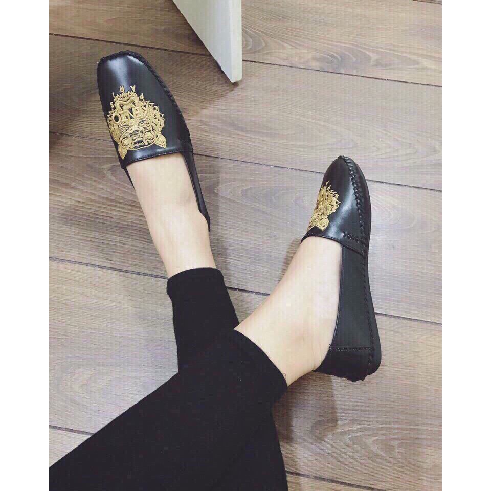 XẢ HÀNG LẺ SIZE - Giày slip on da mịn thêu hình mũi vuông | BigBuy360 - bigbuy360.vn