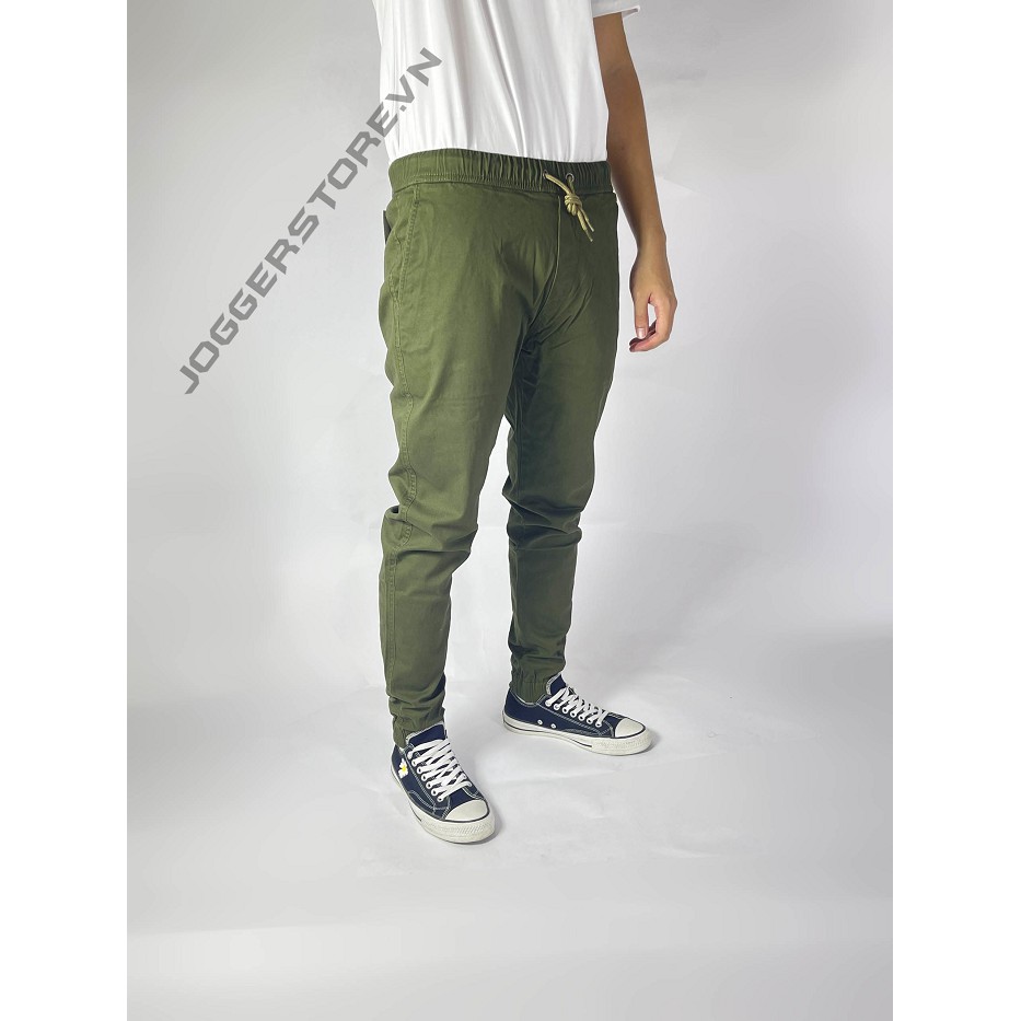 QUẦN JOGGER KAKI CO GIÃN XANH RÊU/ CAMO SÁNG - TRUNG - HÌNH THẬT SHOP TỰ CHỤP 100%