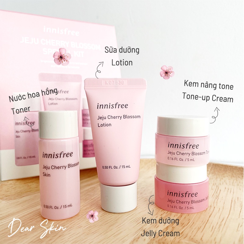 [Chính Hãng] Bộ Sản Phẩm Innisfree Dưỡng Ẩm Và Sáng Da Innisfree Jeju Cherry Blossom Special