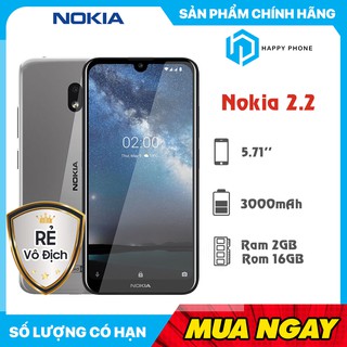 Điện thoại Nokia 2.2 RAM 2GB ROM 16GB - Hàng chính hãng, Hàng mới 100%, Nguyên seal, Bảo hành 12 tháng