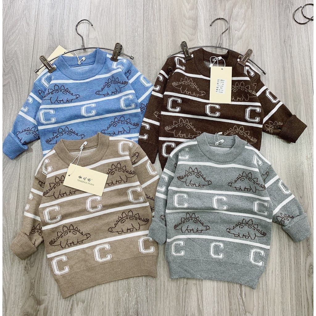 Áo Len Quảng Châu Hình Khủng Long Cho Bé Dày Dặn 8-17kg