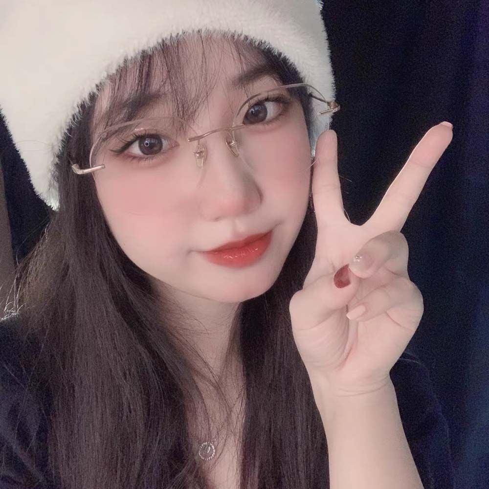 Mắt kính không viền trong suốt phong cách cổ điển dành cho nữ