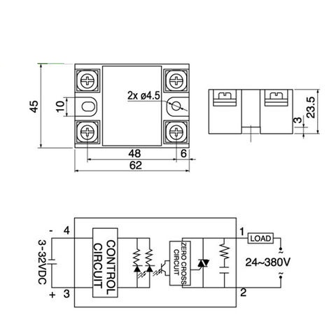 Relay bán dẫn Solid SSR 10DA 25DA 50DA 75DA FOTEK