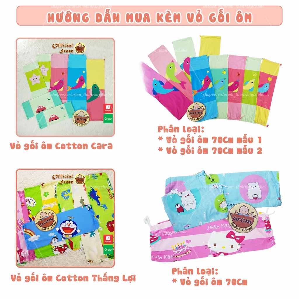 Gối ôm cho bé 70cm vỏ cotton Thắng Lợi họa tiết họa hình trẻ em