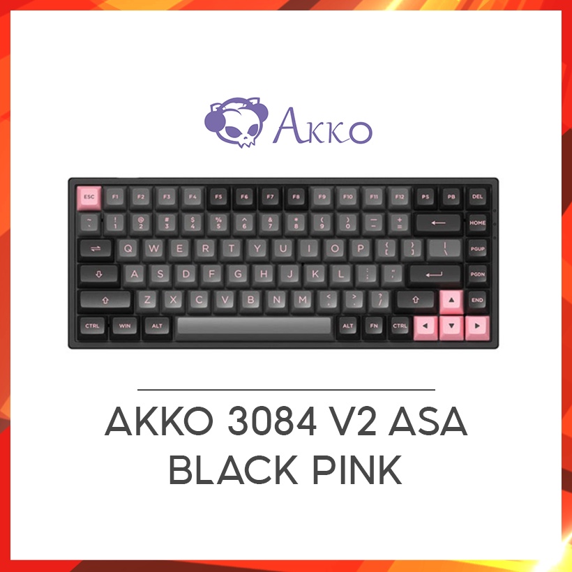 Bàn phím cơ AKKO 3084 v2 ASA – Black Pink (AKKO CS switch / Hotswap / Foam tiêu âm) - Bảo hành 12 tháng