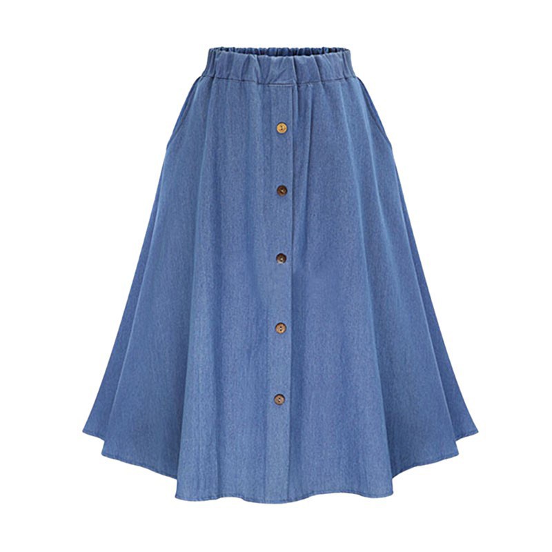 Chân Váy Denim Phối Nút Thời Trang Mùa Hè Thanh Lịch | BigBuy360 - bigbuy360.vn