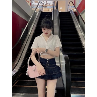 Áo sơ mi trắng dây dài thắt eo