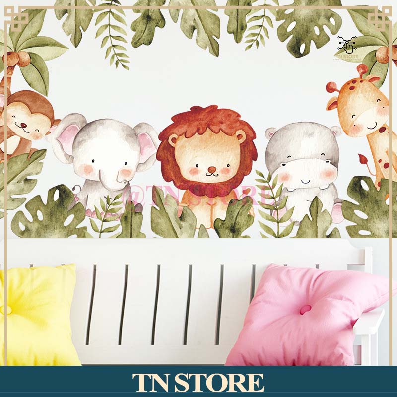 Decal cho bé hình các loài vật rừng sâu thân thiện TN STORE DECAL766