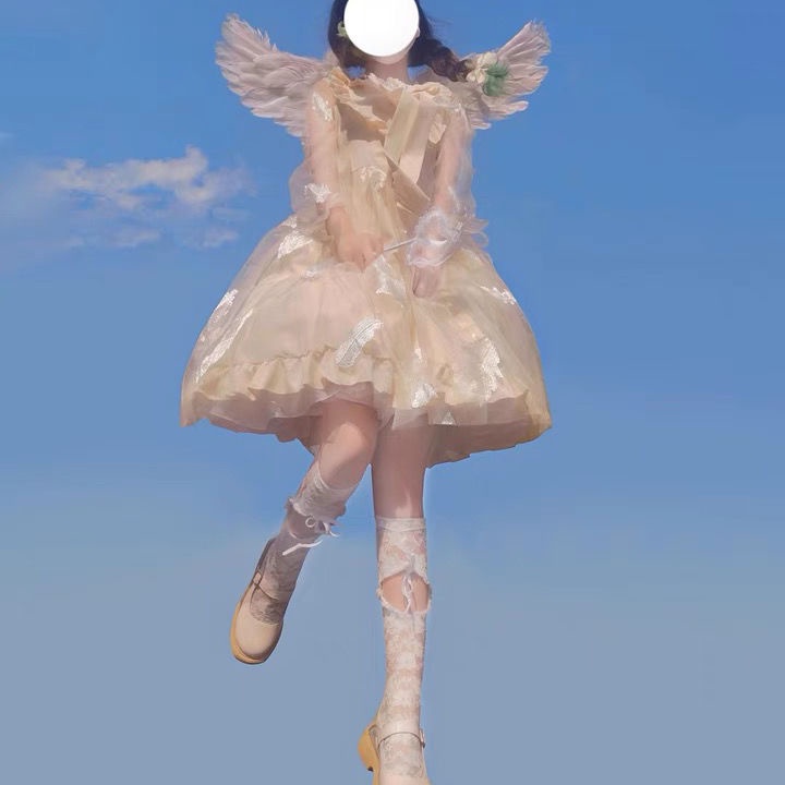 Đầm Tay Dài Kiểu Lolita Mềm Mại Cho Bé Gái