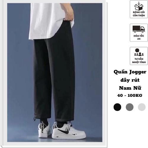 Quần jogger Nam Nữ 40-100kg Lai rút form rộng, kiểu dáng thể thao, năng động