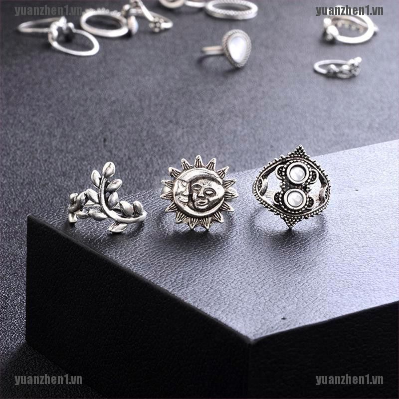 Set 14 nhẫn đeo đốt ngón tay phong cách Boho