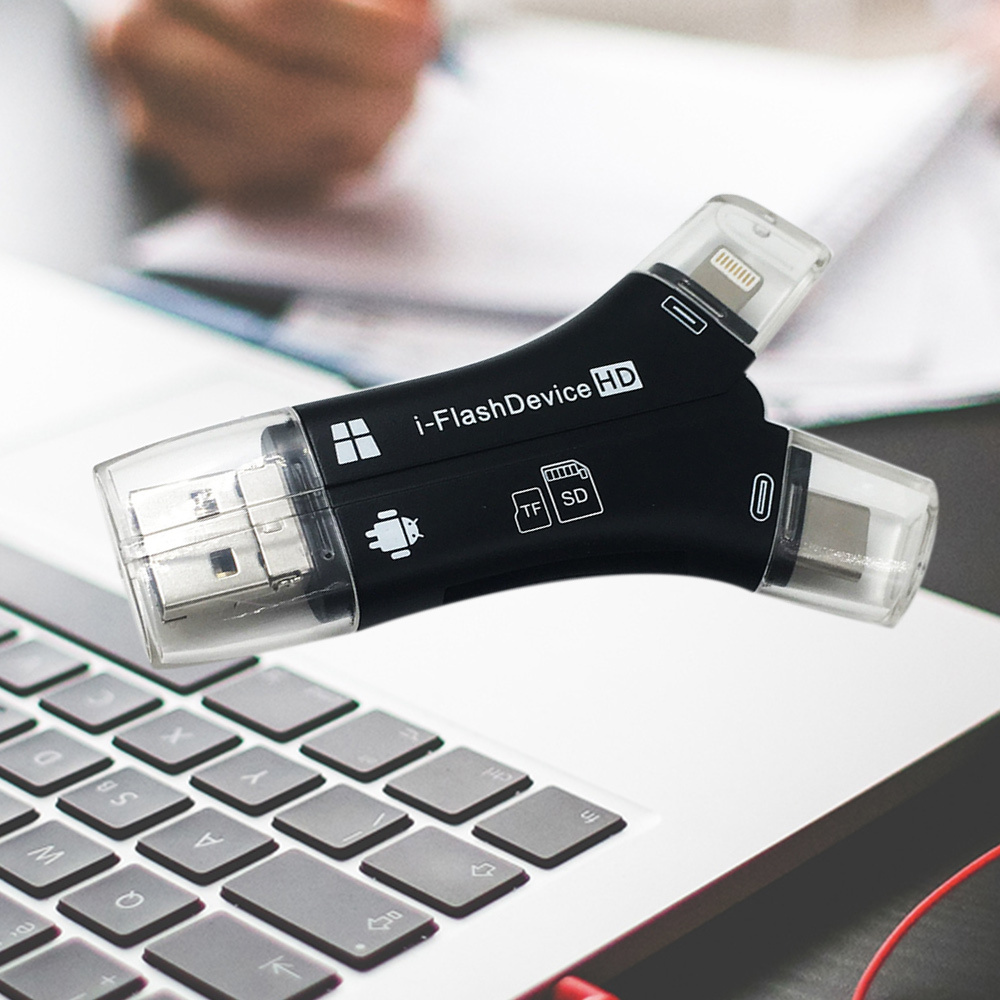 1 Đầu Đọc Thẻ Nhớ Đa Năng 4 Trong 1 81x51 X 11mm | BigBuy360 - bigbuy360.vn