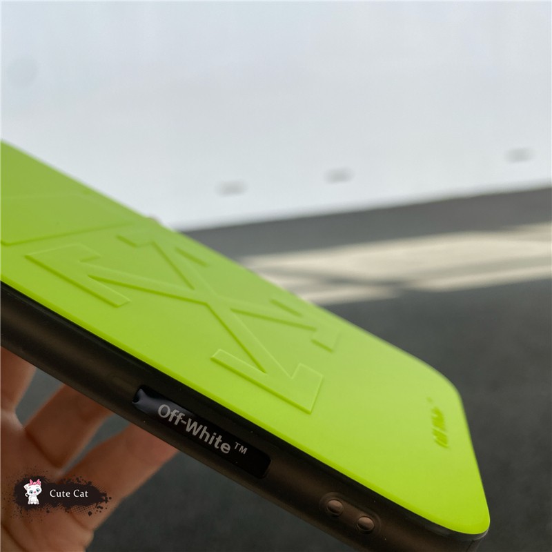 Ốp điện thoại cứng họa tiết OW 3D màu dạ quang thời trang cho iphoneXSmax 8plus xr iPhone11 12/13Pro
