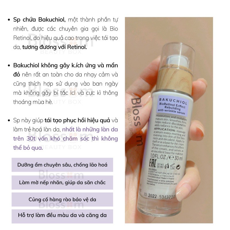 Serum chống lão hoá BAKUCHIOL Bielenda - BIORETINOL 30mL