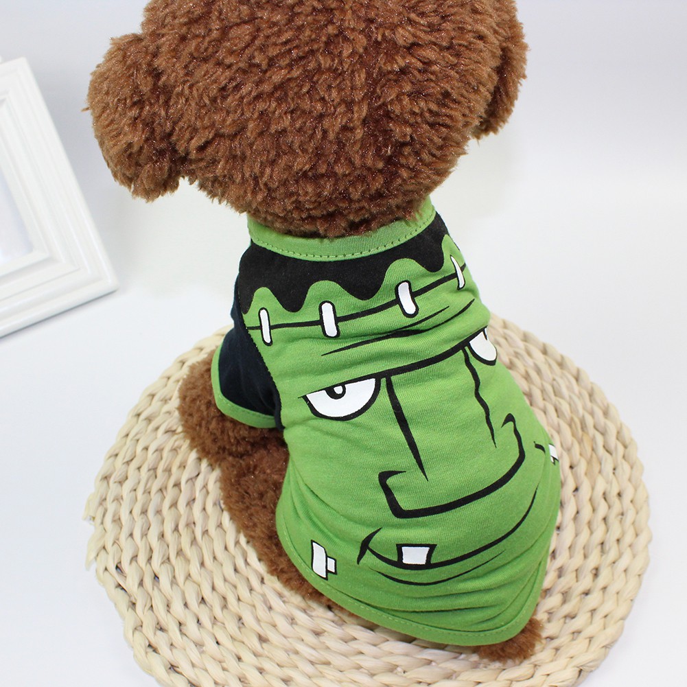 Áo tay ngắn họa tiết cục xương halloween  thời trang cho thú cưng dễ thương