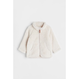 Áo khoác lông trắng bé gái hm size 12-18m