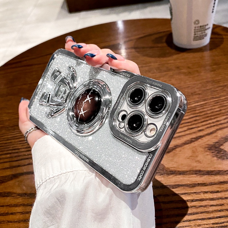 Ốp Điện Thoại Trong Suốt Chống Sốc Lấp Lánh In Hình Phi Hành Gia 3D Cho iPhone 11 12 13 Pro Max